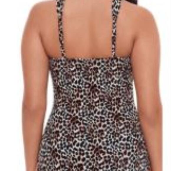 Embrace Your Curves By Miracle Brands Leopard Print One Piece Swim Suit XL NWT - Picture 2 of 5